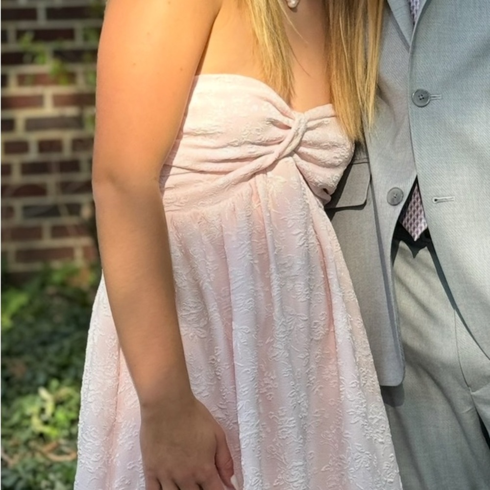 Elegant Light Pink Strapless Dress